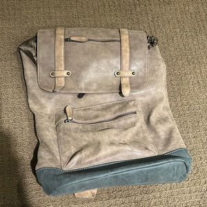 Faux leather backpack